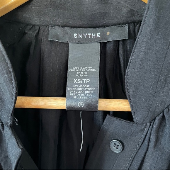 Smythe Utility Mini Romper Belted in Black Shadow Stripe Size XS NWOT - Picture 5 of 6